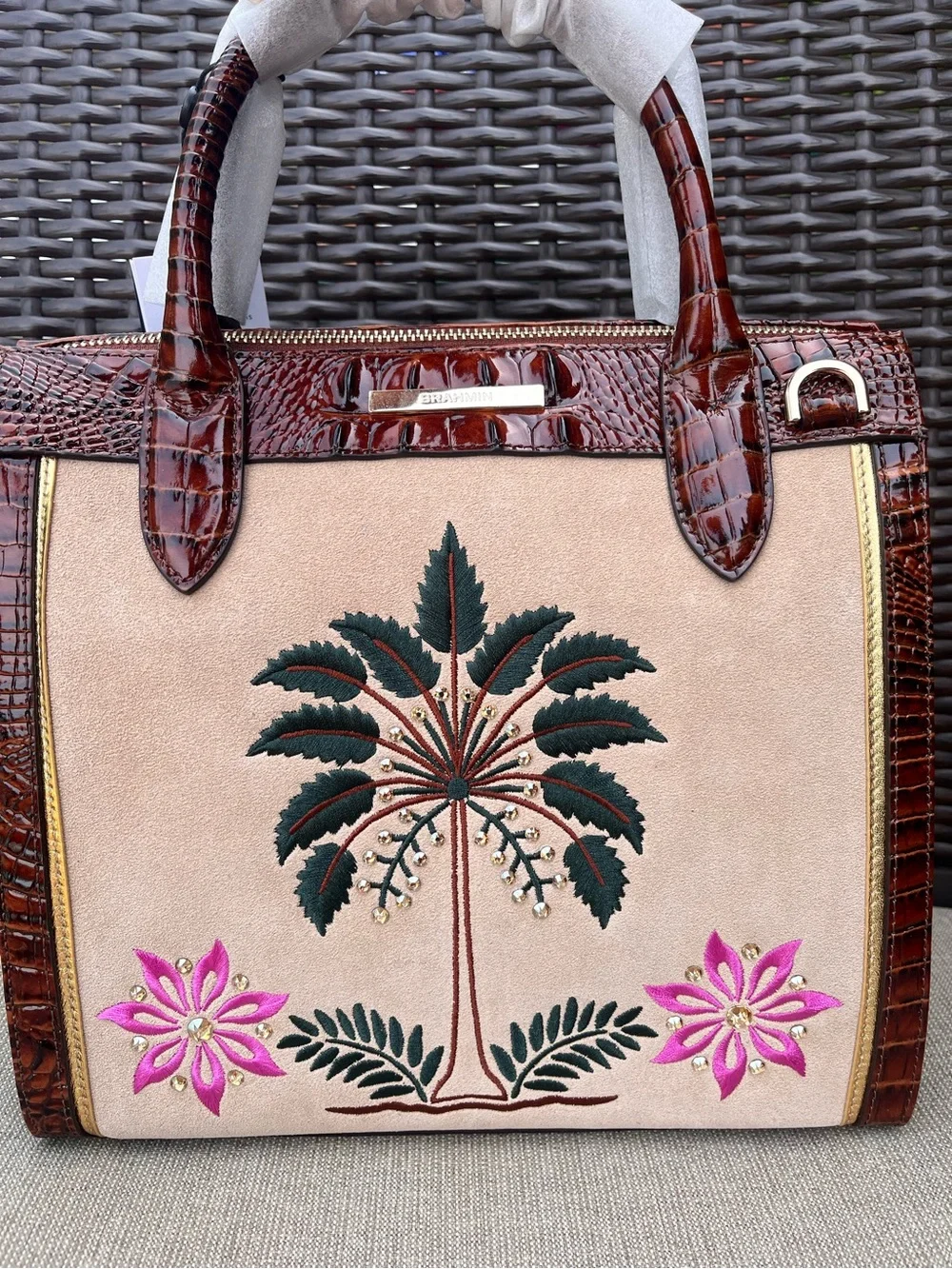 NWT Small Caroline in PECAN PALAWAN Melbourne Satchel